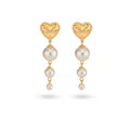 Load image into Gallery viewer, 24Kae Statement earrings with heart and pearls