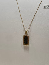 Load image into Gallery viewer, 9ct gold rectangle cubic zurconia pendant
