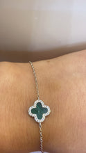 Load image into Gallery viewer, Sterling silver green clover bracelet