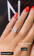 Load image into Gallery viewer, Platinum Lab Diamond Oval Solitaire