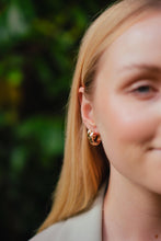 Load image into Gallery viewer, Burren “Raindrops” 18ct Gold Plated CZ Hoop Earrings