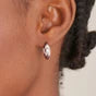 Load image into Gallery viewer, Silver Sparkle Dome Hoop Earrings