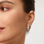 Load image into Gallery viewer, Ania Haie Silver Pavé Arrow Hoop Earrings
