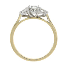 Load image into Gallery viewer, Ladies 18ct Yellow Gold Oval and Pear Shaped Three Stone Diamond Engagement Ring