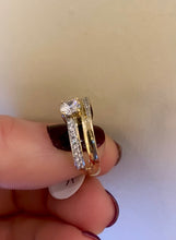 Load image into Gallery viewer, 9ct yellow gold cubic zirconia double ring
