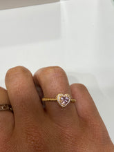 Load image into Gallery viewer, Heart shaped ring with colored stone - 12469Y