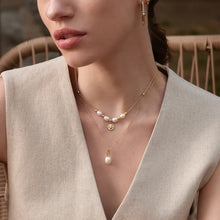 Load image into Gallery viewer, Gold Pearl Star Pendant Necklace