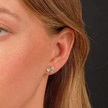 Load image into Gallery viewer, 9ct Gold 3 Rubover Cz Earrings