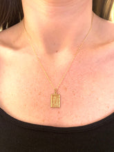 Load image into Gallery viewer, 9ct gold rectangular St Christopher medal