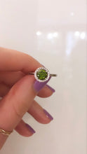 Load image into Gallery viewer, Silver CZ & Peridot Fancy Soiltaire Ring
