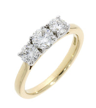 Load image into Gallery viewer, Ladies 18ct Yellow Gold 3 Stone Diamond Ring