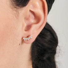 Load image into Gallery viewer, Gold Sparkle Marquise Climber Barbell Single Earring