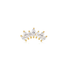 Load image into Gallery viewer, Gold Sparkle Marquise Climber Barbell Single Earring