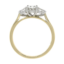 Load image into Gallery viewer, Ladies 18ct Yellow Gold Oval and Pear Shaped Three Stone Diamond Engagement Ring
