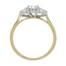 Load image into Gallery viewer, Ladies 18ct Yellow Gold Oval and Pear Shaped Three Stone Diamond Engagement Ring