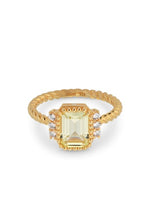 Load image into Gallery viewer, Gold plated ring with clear and coloured stones