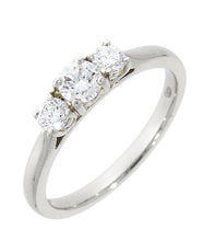 Load image into Gallery viewer, Ladies Platinum 3 Stone Diamond Ring