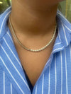 Tennis and Pearl Half Necklet