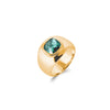 Burren Sqare green Signet Ring