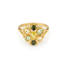 Load image into Gallery viewer, 24 KAE  ring with coloured stones - 124101Y
