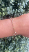 Elegant 9ct Yellow Gold Clover Paperclip Chain Bracelet