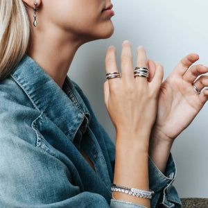 TI SENTO Silver Layer Ring 12094ZI