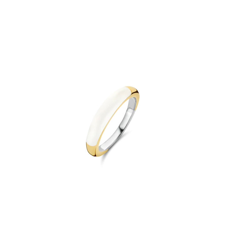 TI SENTO Gold Plated White Ring 12230WA