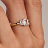rectangular triple zirconia ring