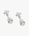 Floral Cluster and Pear-Cut Drop Earrings