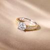 Classic zirconia ring with stone set shoulders-TISENTO