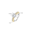 Classic zirconia ring with stone set shoulders-TISENTO