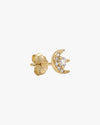 Celestial Crescent Moon Stud Earring