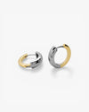Lineargent Two-Tone Minimalist Huggie Hoop Earrings