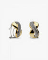Two-Tone Infinity Pave Huggie Earrings