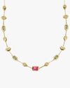 Multicolour Bezel-Set Station Statement Necklace