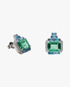 Silver coloured stone earring