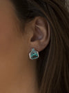 Silver coloured stone earring