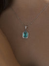 Sterling silver emerald pendant