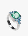 Sterling silver coloured stone ring