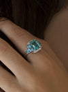 Sterling silver coloured stone ring