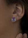 Sterling silver coloured stone earring