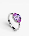 Silver coloured stone ring