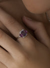 Silver coloured stone ring