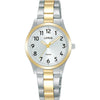 RRX12JX9 LORUS QUARTZ LADIES TWO TONE STAINLESS STEEL WHITE DIAL BRACELET WATCH
