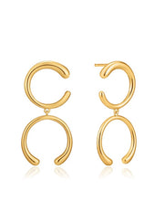 Load image into Gallery viewer, Gold Luxe Double Curve Earrings
