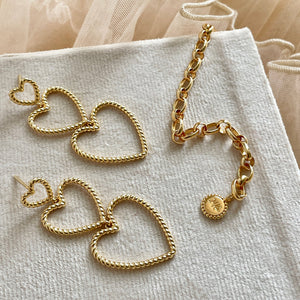 24Kae Heart shaped statement earrings