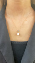 Load image into Gallery viewer, 9ct gold pearl and aquamarine pendant
