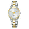 LORUS QUARTZ LADIES TWO TONE SILVER DIAL LADIES BRACELET WATCH