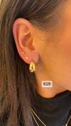 NJO Sterling Silver 5 Star Yellow Chunky Doomed Hoop