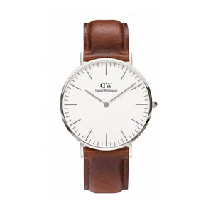 Daniel Wellington Classic St Mawes men's stainless steel and brown leather strap watch DW00100021